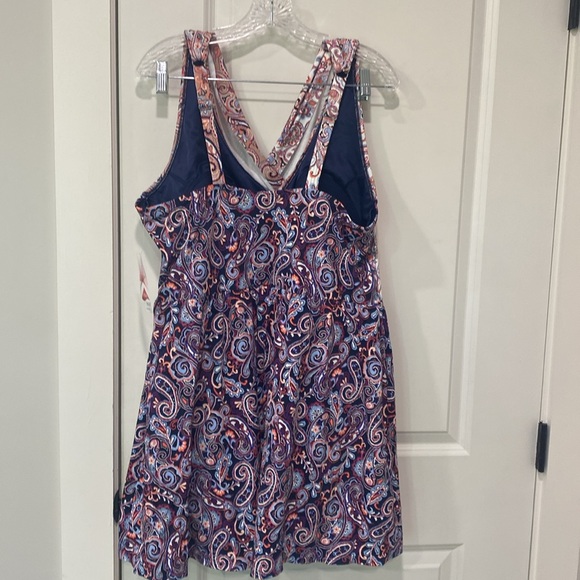 NWT Lands' End Women Tummy Control Surplice Wrap Swimdress 24W DDD - Picture 5 of 8